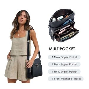 Crossbody Bag for Women,Lightweight Medium Crossbody Purse Soft Leather Women'so